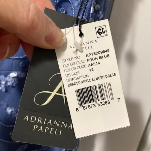 Adrianna Papell Tea Length French Blue dress - Picture 4 of 9